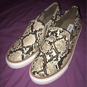 Faux Snake Skin Slip-Ons
